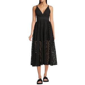 Solid & Striped Ariel Sleeveless Eyelet Maxi Dress in Black